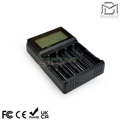 Carica Batterie Intelligente a 4 Slot per 18650 Bluemax-power® (bmp-4slot-charger) Carica Batterie Intelligente a 4 Slot per 18650 Bluemax-power® (bmp-4slot-charger)