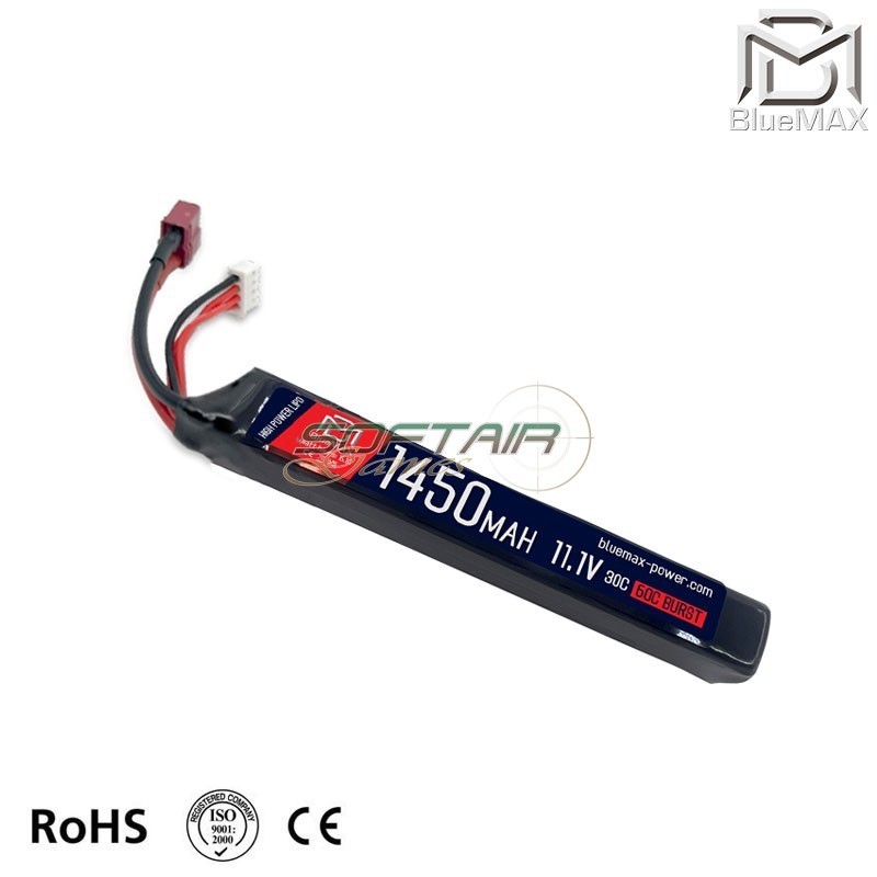 Batteria Lipo Connettore Deans 11.1v X 1450mah 30c/60c STICK Type Bluemax-power® (bmp-11.1x1450-ds-stk) Batteria Lipo Connettore Deans 11.1v X 1450mah 30c/60c STICK Type Bluemax-power® (bmp-11.1x1450-ds-stk)