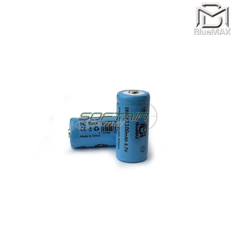 Batteria RICARICABILE 18350 3.7v 1100mAh Bluemax-power® (bmp-18350) Batteria RICARICABILE 18350 3.7v 1100mAh Bluemax-power® (bmp-18350)