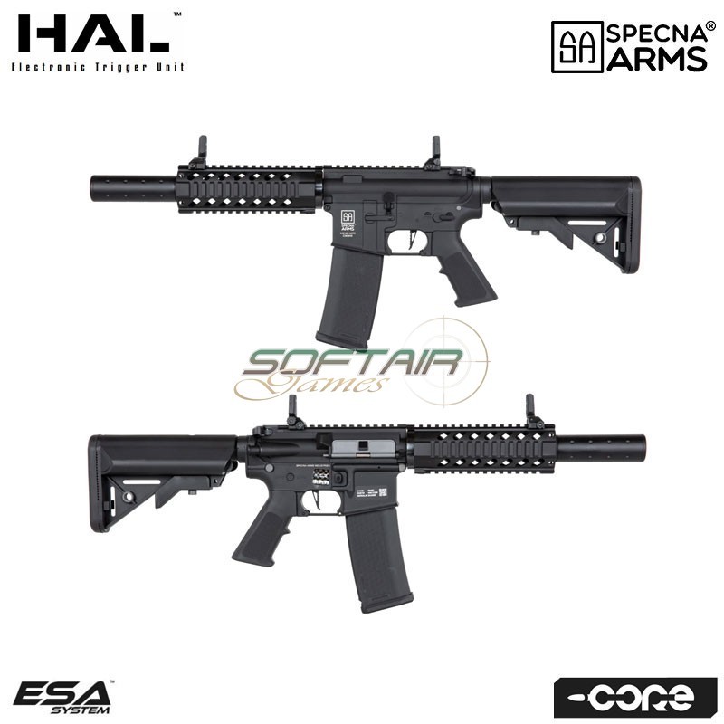 Electric rifle SA-C11 HAL ETU™ Assault Replica M4 Carbine Silenced BLACK Core™ Specna Arms® (spe-01-041248)