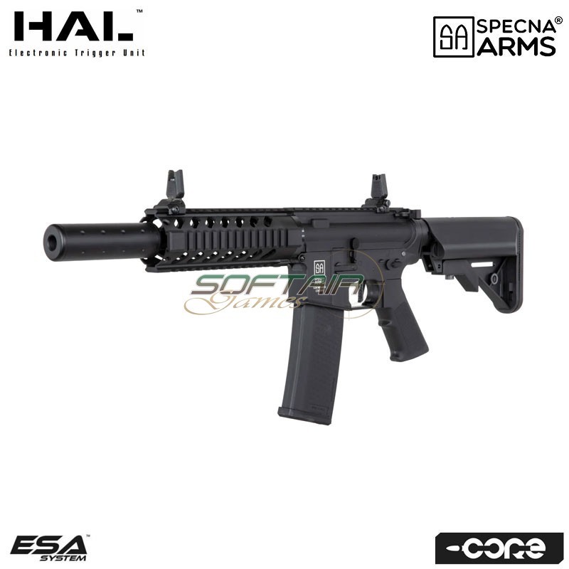 Electric rifle SA-C11 HAL ETU™ Assault Replica M4 Carbine Silenced BLACK Core™ Specna Arms® (spe-01-041248)