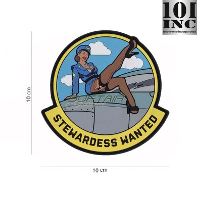 Patch 3D PVC Stewardess Wanted 101 inc (inc-10025)