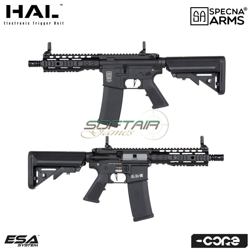 Electric rifle SA-C12 HAL ETU™ Assault Replica M4 Short Keymod BLACK Core™ Specna Arms® (spe-01-041698)