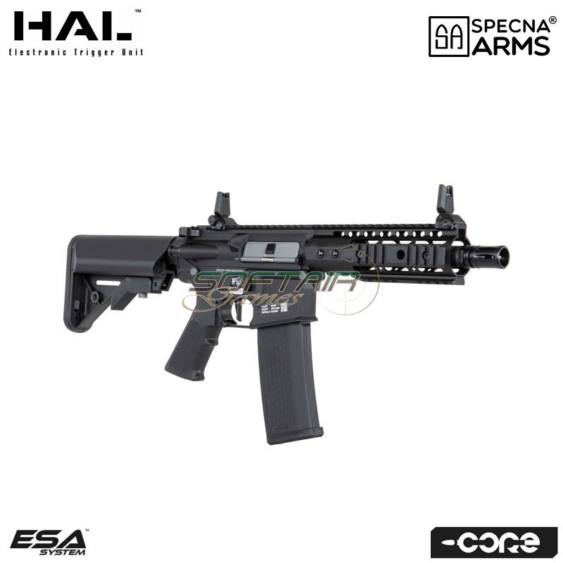 Fucile elettrico SA-C12 HAL ETU™ Assault Replica M4 Short Keymod BLACK Core™ Specna Arms® (spe-01-041698)