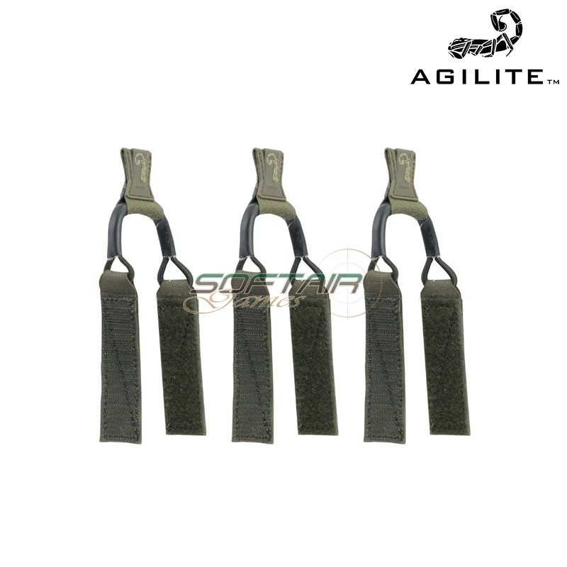 Jump Retention Tabs RANGER GREEN Kit 3pcs Agilite (8502rng1sz)