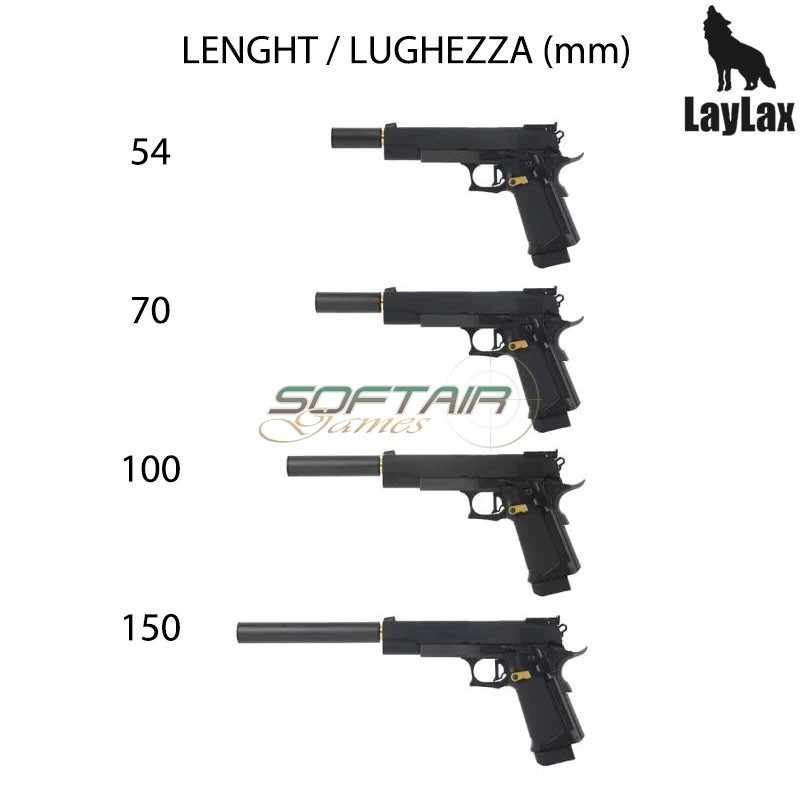 MODE-2 Carbon Fiber SLIM Silencer 70mm for 14mm CCW Laylax (la-189967)