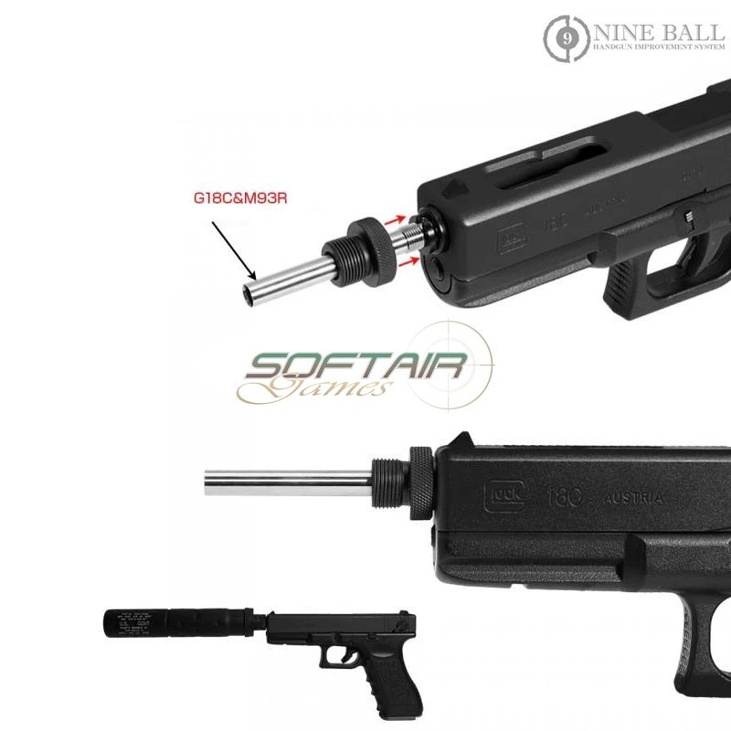 Precision LONG Inner Barrel for G18C/M93R AEP from 168mm 6.03mm Nine Ball (nb-588864)