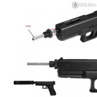 Canna di precisione LONG + adattatore 14mm CCW per G18C AEP da 168mm 6.03mm Nine Ball (nb-175786)