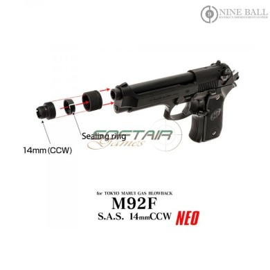 Silencer Adapter SAS NEO 14CCW for M92F Marui Nine Ball (nb-159366)
