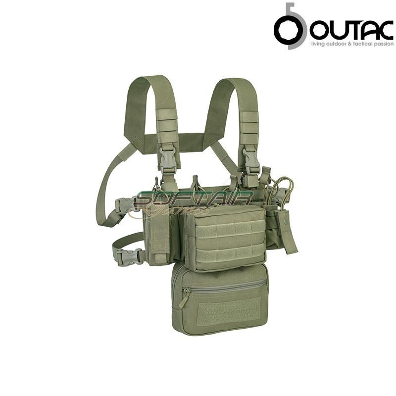 Combo Mini Chest rig + Backpack Poly OLIVE DRAB Outac (ot-rc202-kit-od)