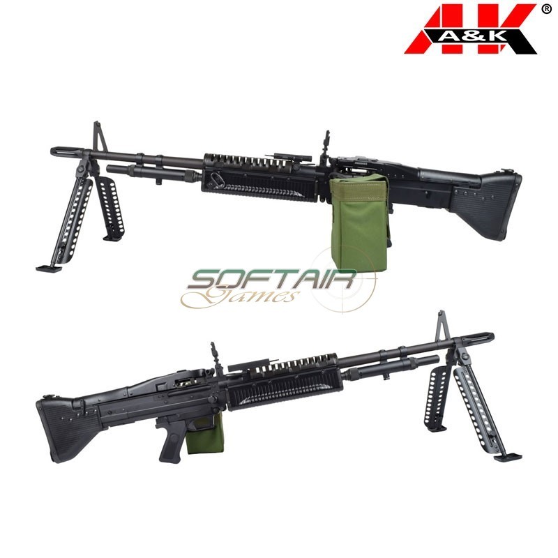 Electric Machine Gun M60 Vietnam Black A&k (aek-m60-01-bk) - Softair ...