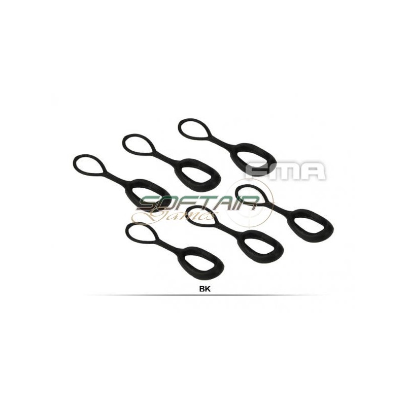 Set 6 Pezzi Zipper Ring Puller Black Fma (fma-tb1048-bk)