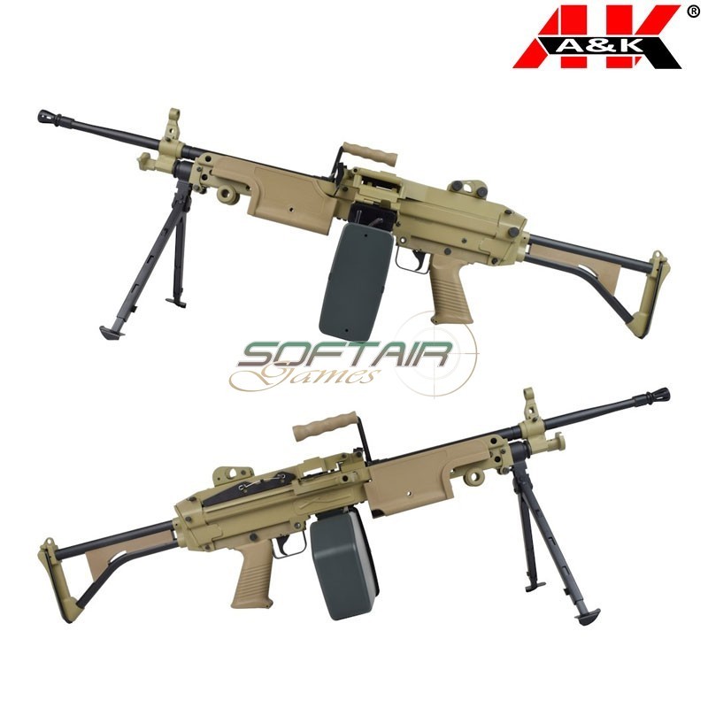 Electric Machine Gun New Gen. M249 MK1 DARK EARTH A&K (M249-MK1T) Electric Machine Gun New Gen. M249 MK1 DARK EARTH A&K (M249-MK1T)