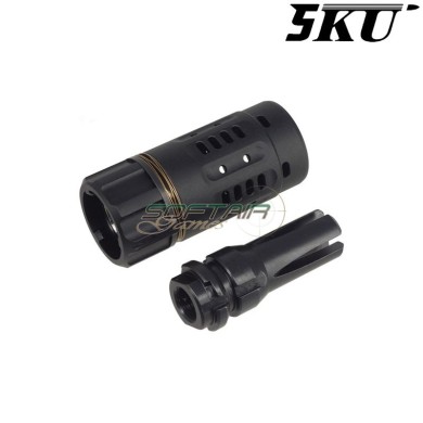 Enhanced Muzzle Brake Pyro 14mm CCW BLACK 5KU (5ku-349-bk)