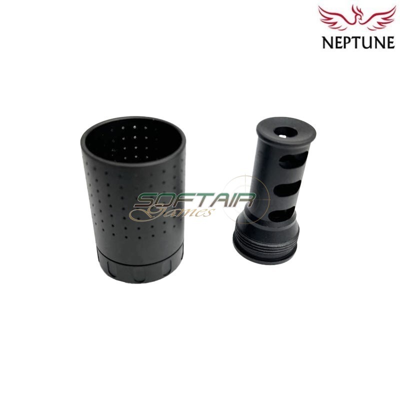 Flash hider 14mm CCW BLACK Ferfrans style Neptnue (nte-247-bk)