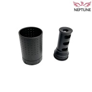 Flash hider 14mm CCW BLACK Ferfrans style Neptnue (nte-247-bk)