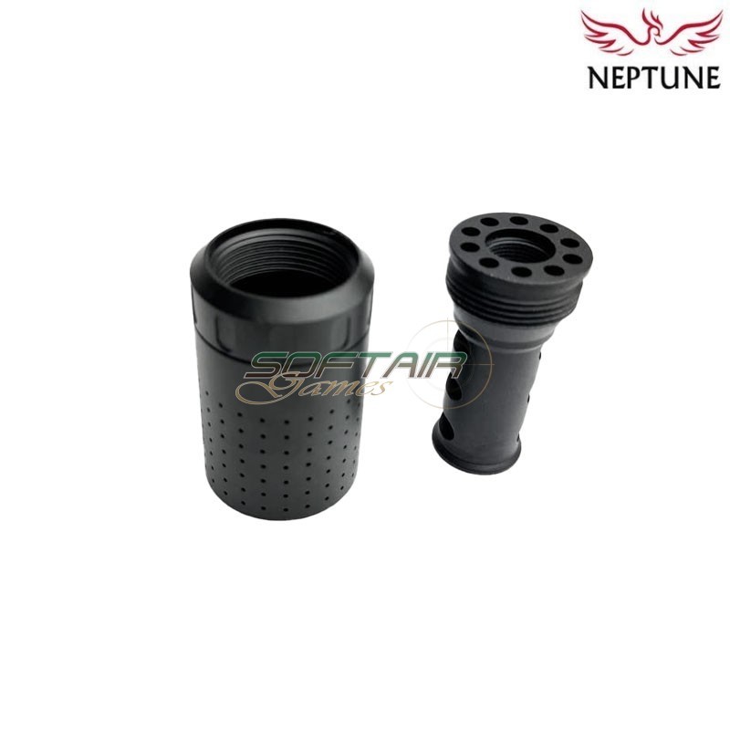 Flash hider 14mm CCW BLACK Ferfrans style Neptnue (nte-247-bk)