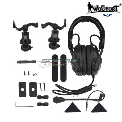 Headset gen. 5 communication kit with sound pickup and noise reduction black WOSPORT (wo-hd19)