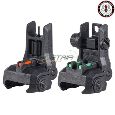 Dual profile flip-up fiber optic sights black G&G (g03261)