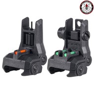 Tacche di mira doppio profilo flip-up fibra ottica nere G&G (g03261)