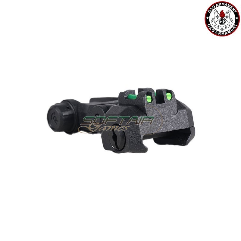Dual profile flip-up fiber optic sights black G&G (g03261)