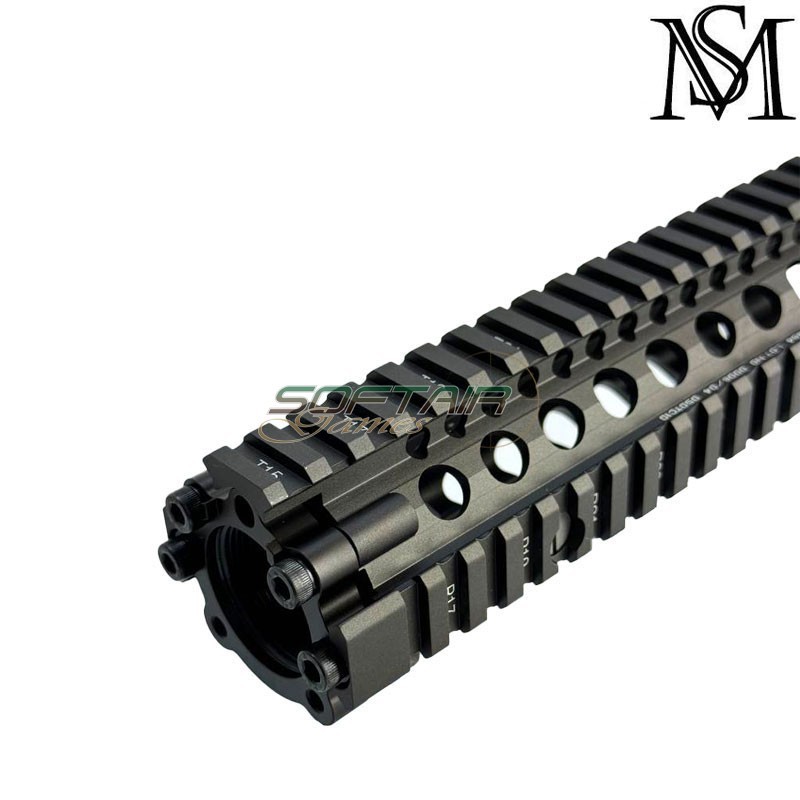 Rail M4A1 FSP RIS II 12" WOLF BLACK per AEG DD Style MilSim (ms-516-12-wb)