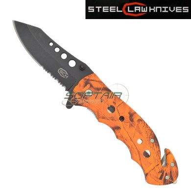 Foldable pocket knife with thumb stud orange STEEL CLAW KNIVES (cw-223)