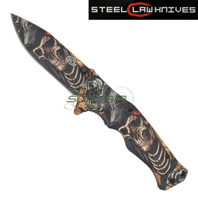 Foldable pocket knife with thumb stud skull STEEL CLAW KNIVES (cw-212)