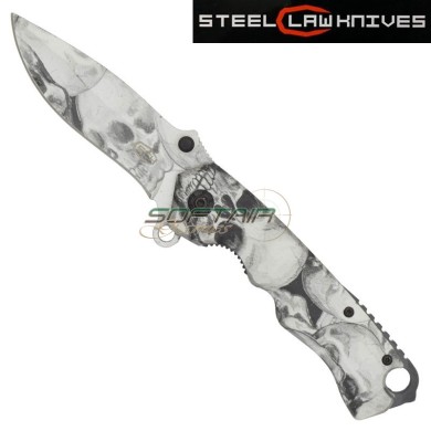 Foldable pocket knife with thumb stud skulls white STEEL CLAW KNIVES(cw-202)