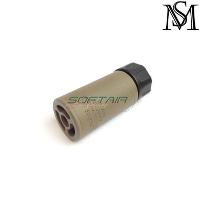 Silencer & flash hider surefire style warden dark earth 14mm ccw milsim series (ms-260-de)