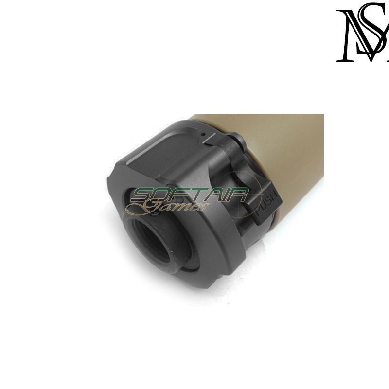 Silenziatore & spegnifiamma surefire style warden dark earth 14mm ccw milsim series (ms-260-de)