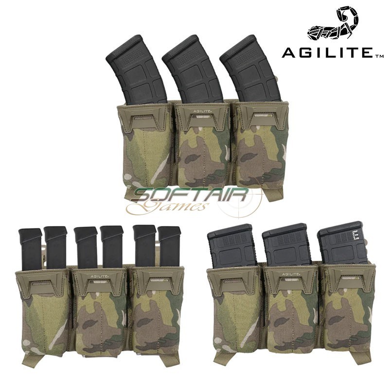 PINCER PLACARD™ MULTI-CALIBER Triple Mag Pouch BLACK Agilite (8038.1blk1sz)