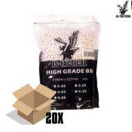 Cartone 20 Buste Pallini perfect WHITE 0.23gr JS Tactical (js-bb0.23-cart)
