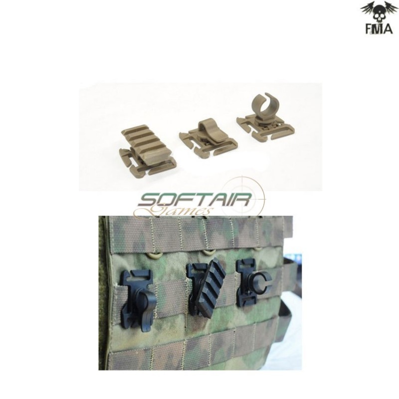 Set 3 Type 25mm Molle System Dark Earth (fma-tb541)