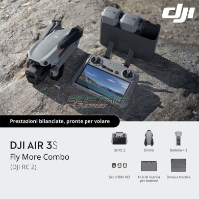 DJI Air 3S Fly More Combo e DJI RC 2 (DJA3S2) DJI Air 3S Fly More Combo e DJI RC 2 (DJA3S2)
