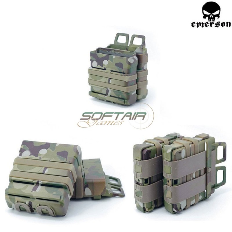 Double Rigid Fast 7.62 Mag Pouch Multicam Emerson (em448)