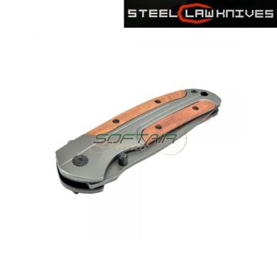 Foldable pocket knife with thumb stud SCK wood/steel (cw-k368)