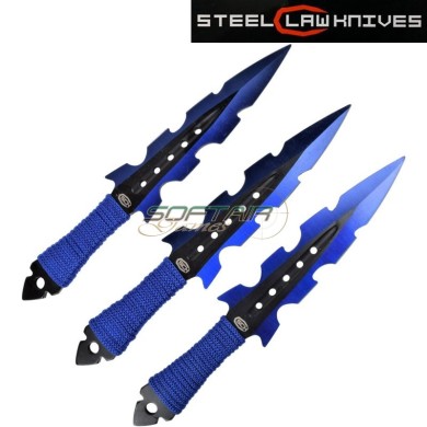 Set 3 coltelli da lancio sck blue steel (cw-713)