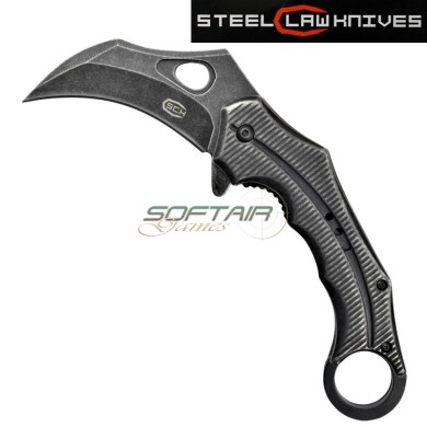 Spring assisted karambit folding knife Black Steel sck (cw-h37)