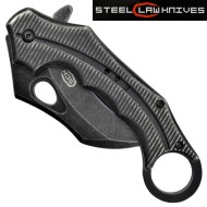 Spring assisted karambit folding knife Black Steel sck (cw-h37)