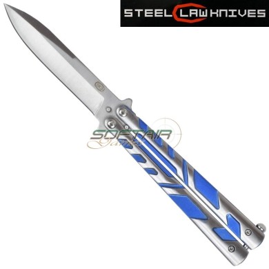 Butterfly knife silver light blue sck (cw-089-1)