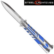 Butterfly knife silver light blue sck (cw-089-1)