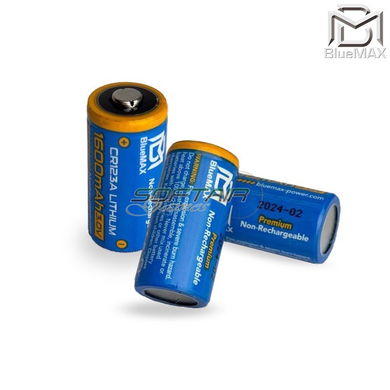 Batteria CR123A 3.0v 1600mAh 16340 Bluemax-power® (CR123A / 3030) Batteria CR123A 3.0v 1600mAh 16340 Bluemax-power® (CR123A / 3030)