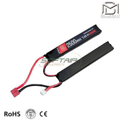 Batteria LiPo connettore DEANS 7.4v X 2600mah 30c/60c CQB Type Bluemax-power® (5107)