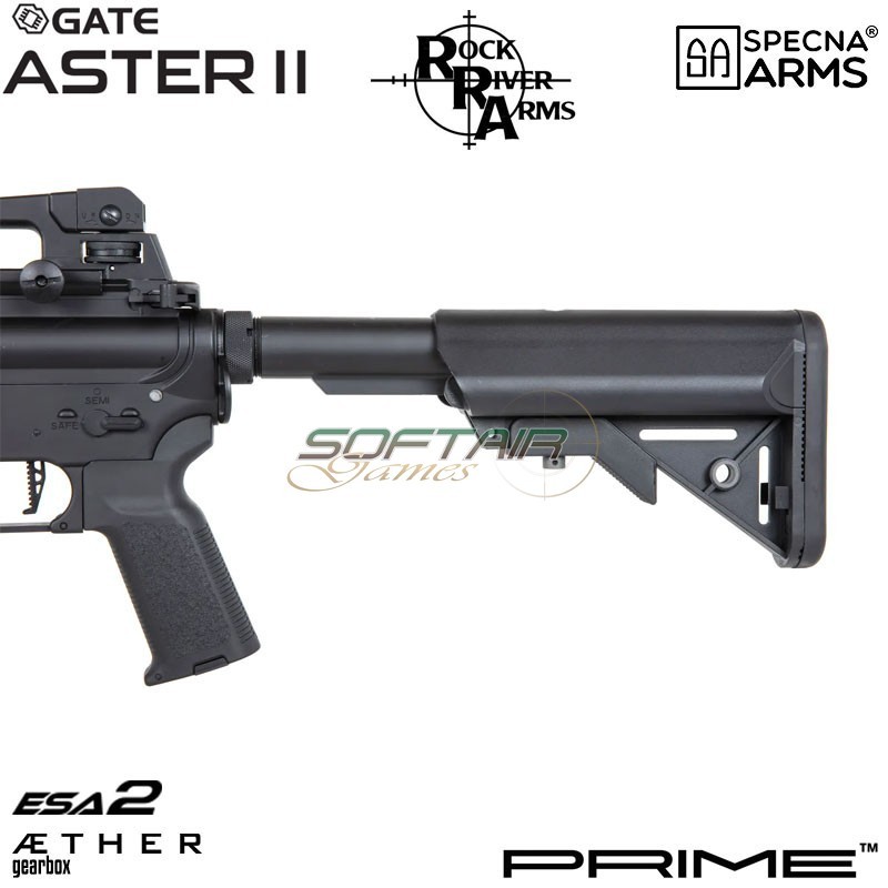 Fucile elettrico RRA SA-P01 Prime™ M4A1 Aster II ETU - Motore Brushless BLACK Specna Arms® (spe-01-043628)