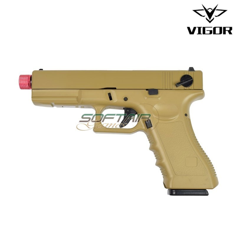 Pistola a gas scarrellante semi/full auto g18 tan (vg1-a-tan) Pistola a gas scarrellante semi/full auto g18 tan (vg1-a-tan)