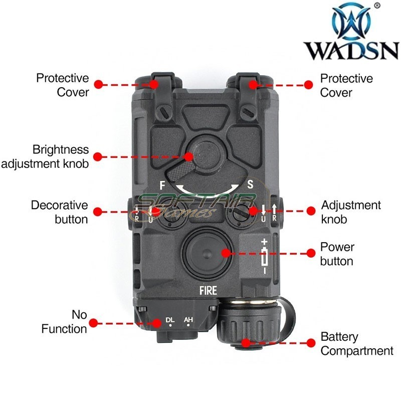 Sistema di puntamento laser con luce led nero Wadsn (wd6090-b)