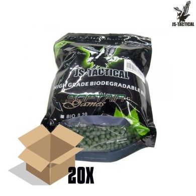 Box 20 bb bags BIO 0.20gr GREEN JS Tactical (js-bio0.20v-cart)