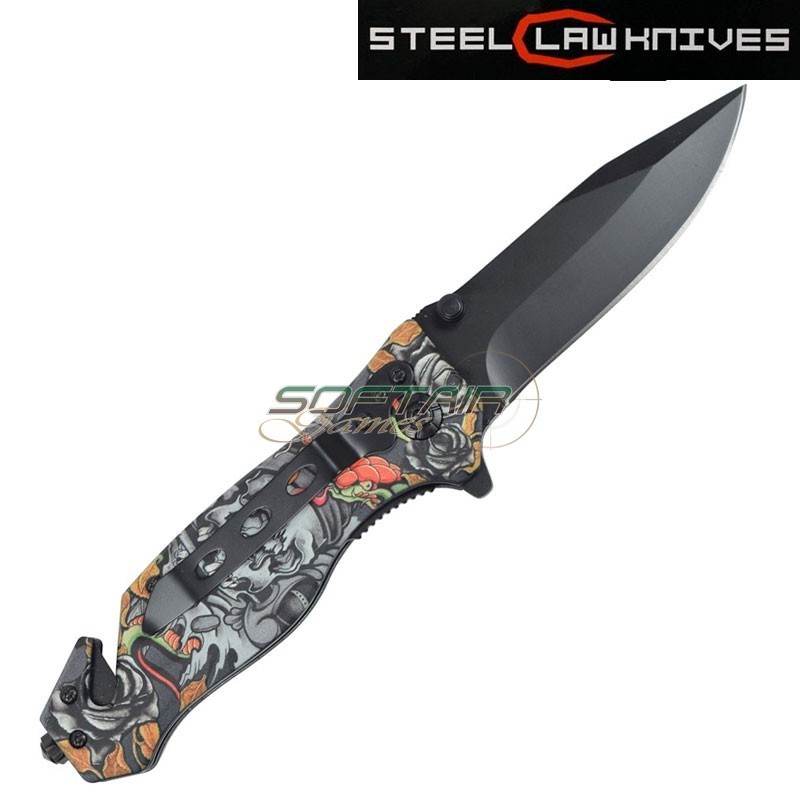 Coltello tascabile con apertura assistita Skull sck (cw-224)
