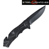 Spring assisted pocket folding knife slick black SCK  (cw-222)